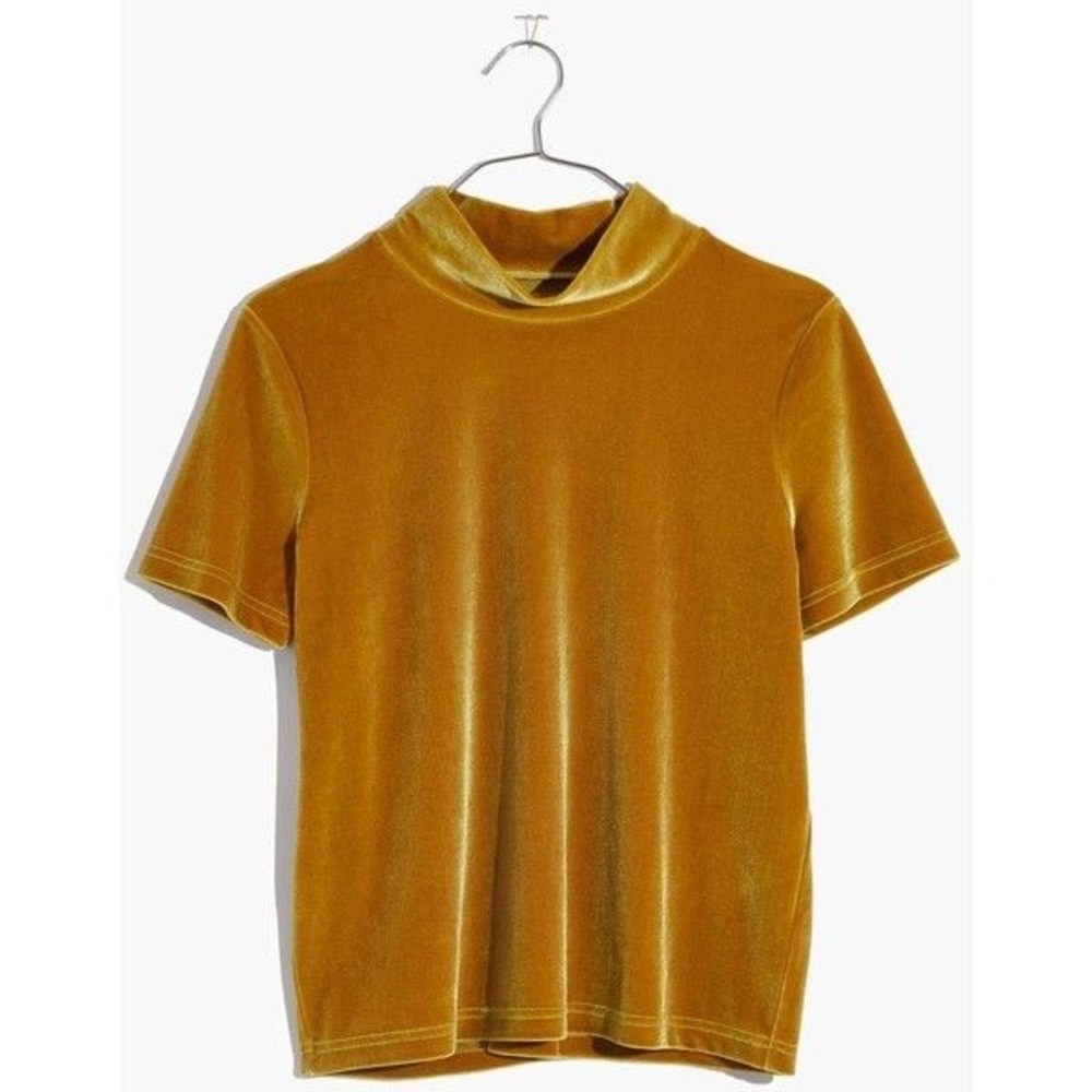Madewell velvet mockneck tee